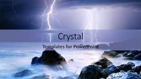  Presentation with summer - PPT theme having summer storm beginning with lightning background and a light blue colored foreground