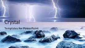  Presentation with lightning - Presentation theme with summer storm beginning with lightning background and a light blue colored foreground