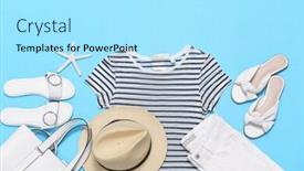  Presentation with shoes - Slide deck enhanced with summer-striped-shirt-with-white background and a arctic colored foreground