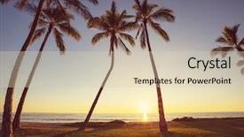  Presentation with hawaiian - Beautiful presentation design featuring summer sun - amazing hawaiian beach backdrop and a  colored foreground