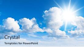  Presentation with summer sun - Cool new PPT theme with summer sun heaven wallpaper backdrop and a light blue colored foreground