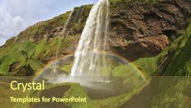  Presentation with water drop - Slide set with summer sunny day large rainbow background and a  colored foreground