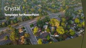  Presentation with residential - Slides having summer-sunrise-over-residential-area background and a dark gray colored foreground