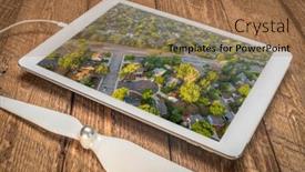  Presentation with digital image - Slides featuring summer-sunrise-over-residential-area background and a coral colored foreground