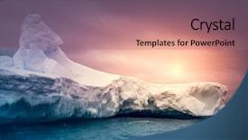  Presentation with antarctic - Slide deck having summer sunset in antarctica beautiful background and a coral colored foreground