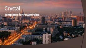  Presentation with highway design - Cool new PPT theme with summer sunset in moscow backdrop and a coral colored foreground