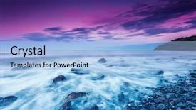  Presentation with sunset coast of the sea - Colorful slide deck enhanced with summer sunset over the sea backdrop and a  colored foreground