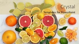  Presentation with lemons - Beautiful presentation theme featuring summer-sunshine-health-food backdrop and a yellow colored foreground