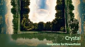  Presentation with green lake - PPT layouts consisting of summer time bend photo manipulation background and a tawny brown colored foreground