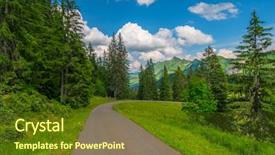  Presentation with clear sunny day rural landscape - Slide set featuring summer time landscape in rural background and a tawny brown colored foreground