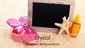  Presentation with summer time - Colorful presentation enhanced with summer time on the beach - leisure time backdrop and a coral colored foreground