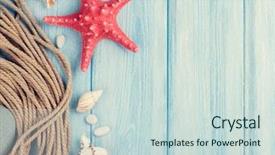  Presentation with summer time - Audience pleasing presentation design consisting of summer time sea vacation background backdrop and a soft green colored foreground