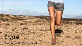  Presentation with running shoes - Beautiful theme featuring summer trail running athlete runner backdrop and a coral colored foreground
