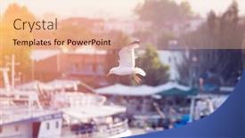  Presentation with greek islands - Beautiful slides featuring summer-travel-background-of-flying backdrop and a lemonade colored foreground