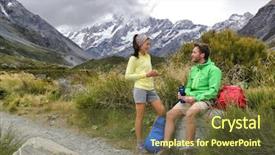 Presentation with lonely man new zealand tourists - Cool new slides with summer travel in new zealand backdrop and a tawny brown colored foreground