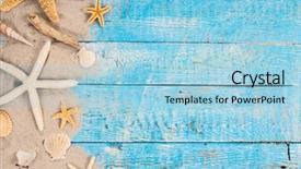  Presentation with summer holiday - Slide deck with summer traveling time sea holiday background and a light blue colored foreground