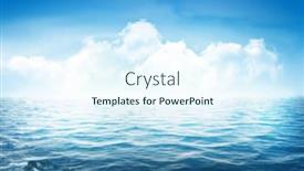  Presentation with sunny sky - Audience pleasing presentation design consisting of summer-tropical-sea-with-sparkling backdrop and a sky blue colored foreground