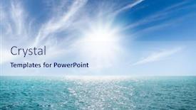  Presentation with blue waves - Slide set enhanced with summer-tropical-sea-with-sparkling background and a sky blue colored foreground