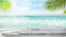  Presentation with blue waves - Colorful theme enhanced with summer-tropical-sea-with-waves backdrop and a sky blue colored foreground