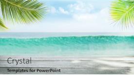  Presentation with blue waves - Slides enhanced with summer-tropical-sea-with-waves background and a light blue colored foreground