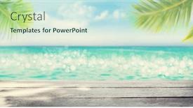  Presentation with blue waves - Presentation theme enhanced with summer-tropical-sea-with-waves background and a sky blue colored foreground