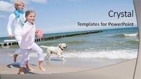  Presentation with family dreams of vacation - Slide set featuring kuwait desert - historic green american military truck background and a dark gray colored foreground