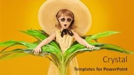  Presentation with palm tree - Presentation design featuring summer-vacation-a-cute background and a gold colored foreground