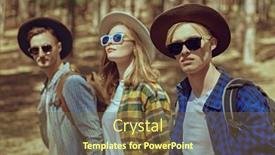  Presentation with pine forest - Slide deck consisting of summer-vacation-a-group background and a tawny brown colored foreground