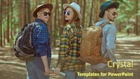  Presentation with pine forest - Slides featuring summer-vacation-a-group background and a tawny brown colored foreground