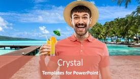  Presentation with polynesia - Presentation theme featuring summer-vacation-and-people-concept background and a coral colored foreground