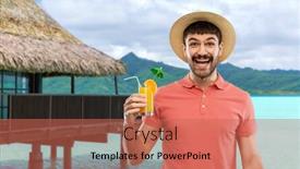  Presentation with polynesia - Cool new PPT layouts with summer-vacation-and-people-concept backdrop and a coral colored foreground