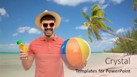  Presentation with polynesia - Presentation consisting of summer-vacation-and-people-concept background and a coral colored foreground