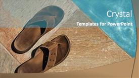  Presentation with swimming pool - Beautiful presentation design featuring summer-vacation-at-a-resort backdrop and a  colored foreground