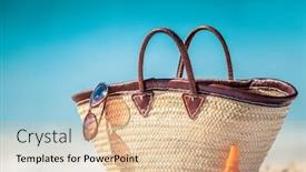  Presentation with beach bag - Slides enhanced with summer-vacation-beach-bag background and a lemonade colored foreground