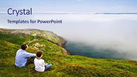  Presentation with newfoundland - Slide deck consisting of summer vacation canada - father and son looking background and a sky blue colored foreground