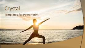  Presentation with warrior woman - Presentation design enhanced with summer vacation in flores background and a lemonade colored foreground