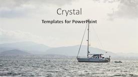  Presentation with sailboat - Audience pleasing presentation theme consisting of summer-vacation-on-a-sailboat backdrop and a white colored foreground