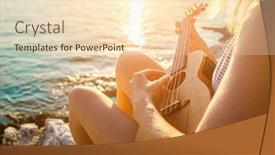  Presentation with luxury lifestyle - Audience pleasing slides consisting of summer-vacation-smellingcaucasian-women-relaxing backdrop and a lemonade colored foreground