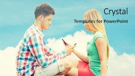  Presentation with addiction - Theme enhanced with summer vacation technology addiction background and a light blue colored foreground