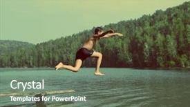  Presentation with vintage retro - Colorful PPT theme enhanced with summer vacations - vintage retro backdrop and a gray colored foreground