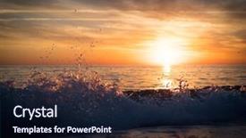  Presentation with sun radiation - Colorful PPT layouts enhanced with summer vaction - silhouette of empty beach backdrop and a wine colored foreground