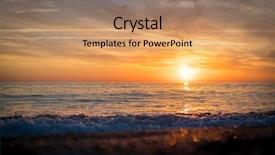  Presentation with sun - Beautiful PPT theme featuring summer vaction - silhouette of empty beach backdrop and a  colored foreground