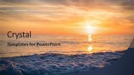  Presentation with sun - Audience pleasing theme consisting of summer vaction - silhouette of empty beach backdrop and a  colored foreground