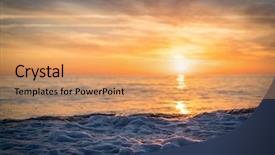  Presentation with sun - Slides featuring summer vaction - silhouette of empty beach background and a coral colored foreground