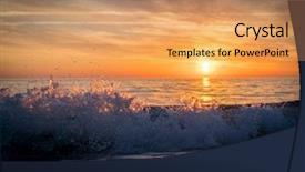  Presentation with sun - Theme consisting of summer vaction - silhouette of empty beach background and a  colored foreground