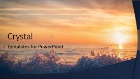  Presentation with sunset coast of the sea - Colorful theme enhanced with summer vaction - sunset at sea beach backdrop and a  colored foreground