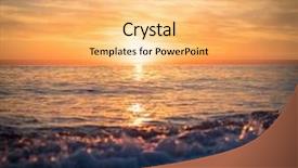  Presentation with sunset beach - Cool new PPT theme with summer vaction - sunset at sea beach backdrop and a  colored foreground