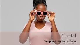  Presentation with american heart - Cool new PPT theme with summer-valentine-s-day backdrop and a coral colored foreground