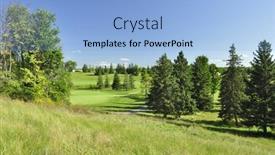  Presentation with hill - Presentation consisting of summer-view-from-a-top background and a light blue colored foreground