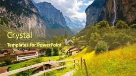  Presentation with summer - Audience pleasing slides consisting of summer-view-of-alpine-valley backdrop and a tawny brown colored foreground